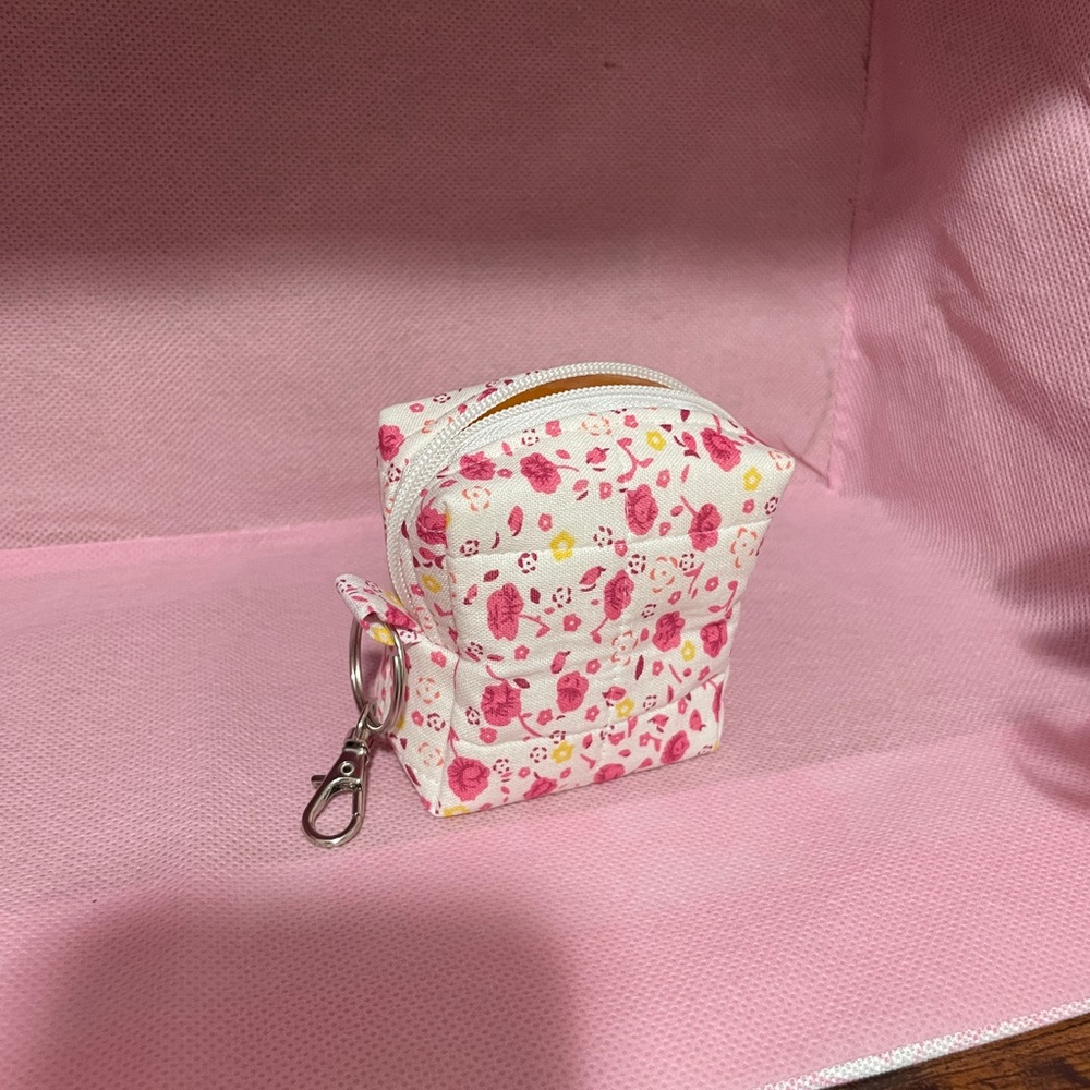 Floral Mini Pouch with Keychain